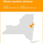 NY weather: Winter weather advisory for New York for Tuesday