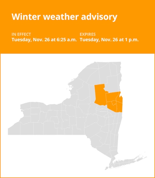 NY weather: Winter weather advisory affecting New York until Tuesday afternoon