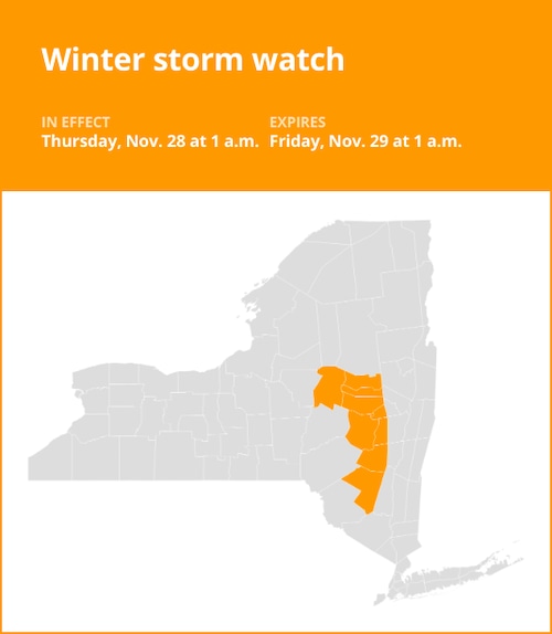 NY weather: Winter storm watch issued for New York for Thursday and Friday