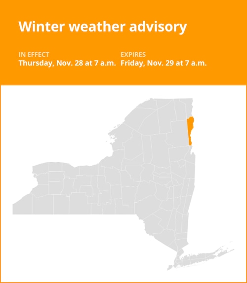 NY weather: Winter weather advisory for Essex County for Thursday and Friday – up to 4 inches of snow