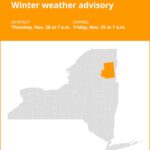 NY weather: Winter weather advisory issued for Essex County for Thursday and Friday – up to 6 inches of snow