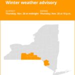 NY weather: Winter weather advisory for New York for Thursday – up to 6 inches of snow