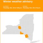 NY weather: Winter weather advisory for New York until Thursday night – up to 2 inches of snow