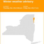 NY weather: Essex County under a winter weather advisory until Friday morning – up to 3 inches of snow