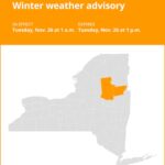 NY weather update: Winter weather advisory for Hamilton and Warren counties for Tuesday