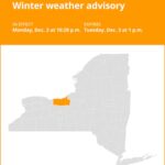 NY weather update: Winter weather advisory affecting Wayne and Cayuga counties until Tuesday afternoon