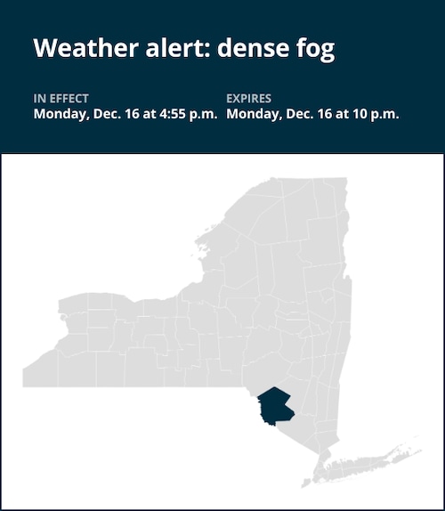 NY weather: Be prepared for dense fog in Sullivan County until Monday night