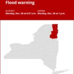 NY weather: Flood warning issued for Clinton and Essex counties until Monday afternoon