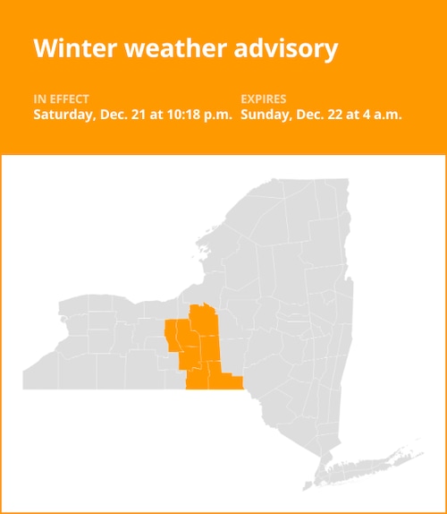 NY weather: New York under a winter weather advisory until early Sunday morning