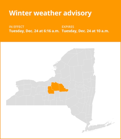 NY weather: Winter weather advisory issued for New York until Tuesday morning