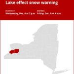 NY weather update: Lake effect snow warning issued for Wyoming and Erie counties until early Friday morning