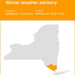 NY weather update: Winter weather advisory issued for part of New York until Monday midday