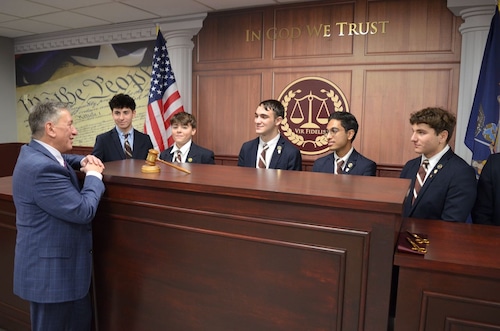 Monsignor Farrell unveils new state-of-the-art mock courtroom | In Class column