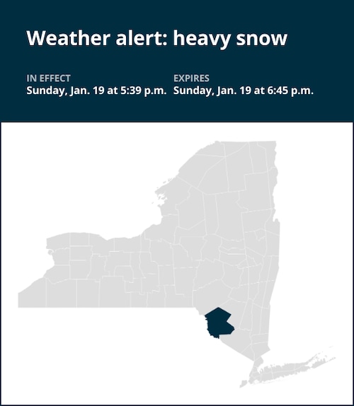 NY weather: Be prepared for heavy snow in Sullivan County Sunday evening