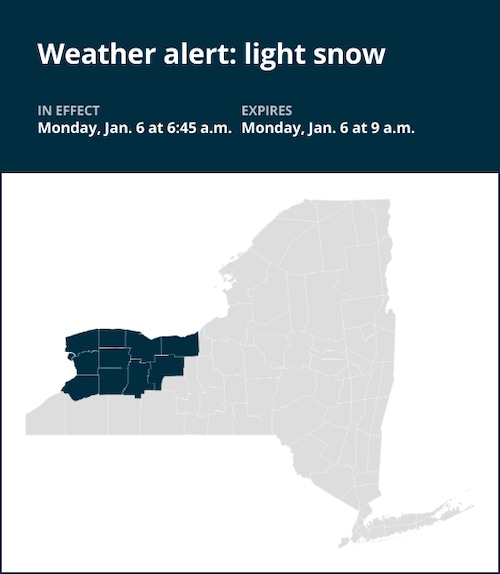 NY weather: Expect light snow and freezing drizzle in New York Monday morning