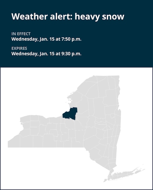 NY weather: Weather alert issued for heavy snow in Oswego County Wednesday night