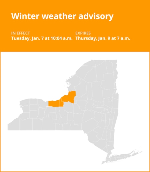 NY weather: Winter weather advisory affecting New York until Thursday morning