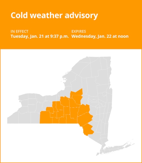 NY weather update: Cold weather advisory affecting New York until Wednesday midday