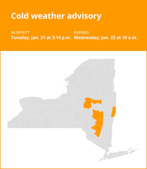 NY weather update: Cold weather advisory affecting New York until Wednesday morning