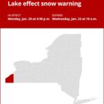 NY weather update: Lake effect snow warning affecting Chautauqua County until Wednesday morning