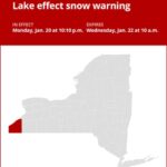 NY weather update: Lake effect snow warning affecting Chautauqua County until Wednesday morning