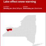 NY weather update: Lake effect snow warning issued for Erie and Genesee counties until early Wednesday morning