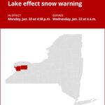 NY weather update: Lake effect snow warning issued for Erie and Genesee counties until early Wednesday morning