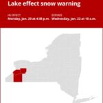 NY weather update: New York under a lake effect snow warning until Wednesday morning