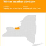 NY weather update: Wayne and Cayuga counties under a winter weather advisory until 1 a.m. Thursday