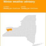 NY weather update: Winter weather advisory affecting Erie and Genesee counties Monday and Tuesday